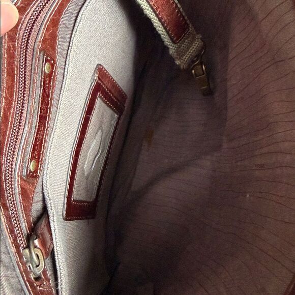 Fossil Brand Vintage Brown Leather Crossbody Messenger Bag Adjustable Strap - Picture 13 of 15